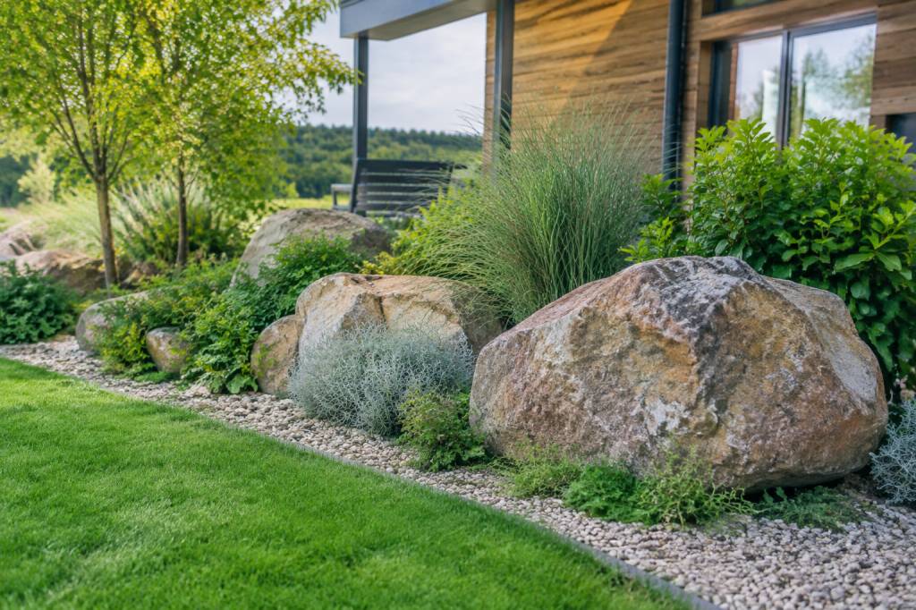 Aménagement paysager : déco de jardin avec de grosses pierres Aménagement paysager : déco de jardin avec de grosses pierres