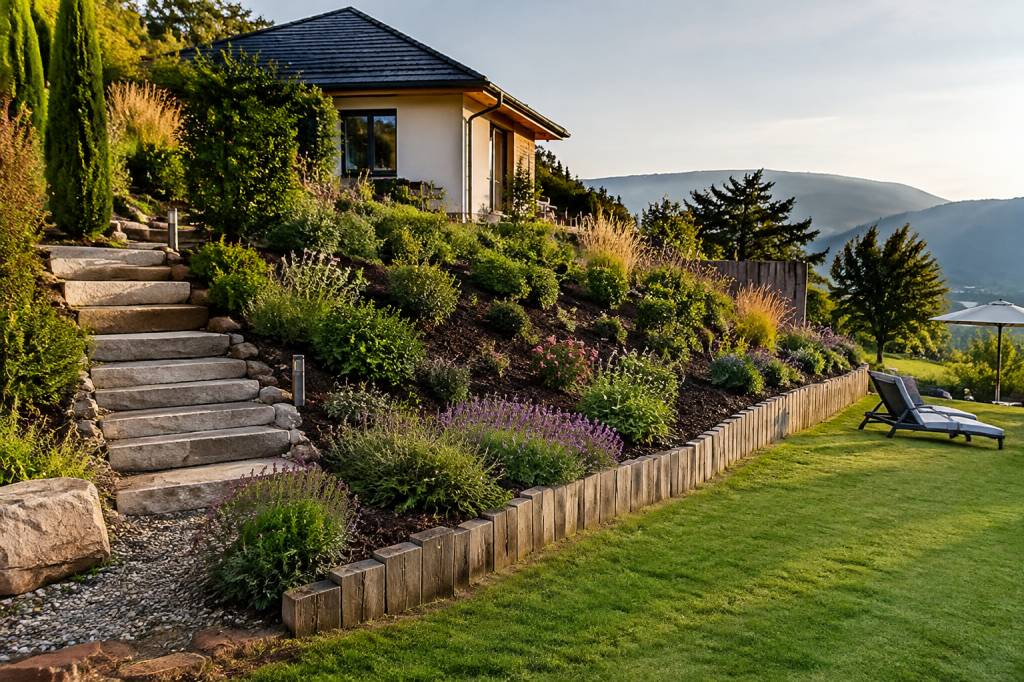 Aménagement terrain pente : idées et solutions pratiques pour créer un jardin fonctionnel Aménagement terrain pente : idées et solutions pratiques pour créer un jardin fonctionnel